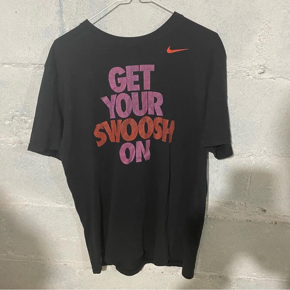 Nike “get your swoosh on” basketball tshirt mens size large